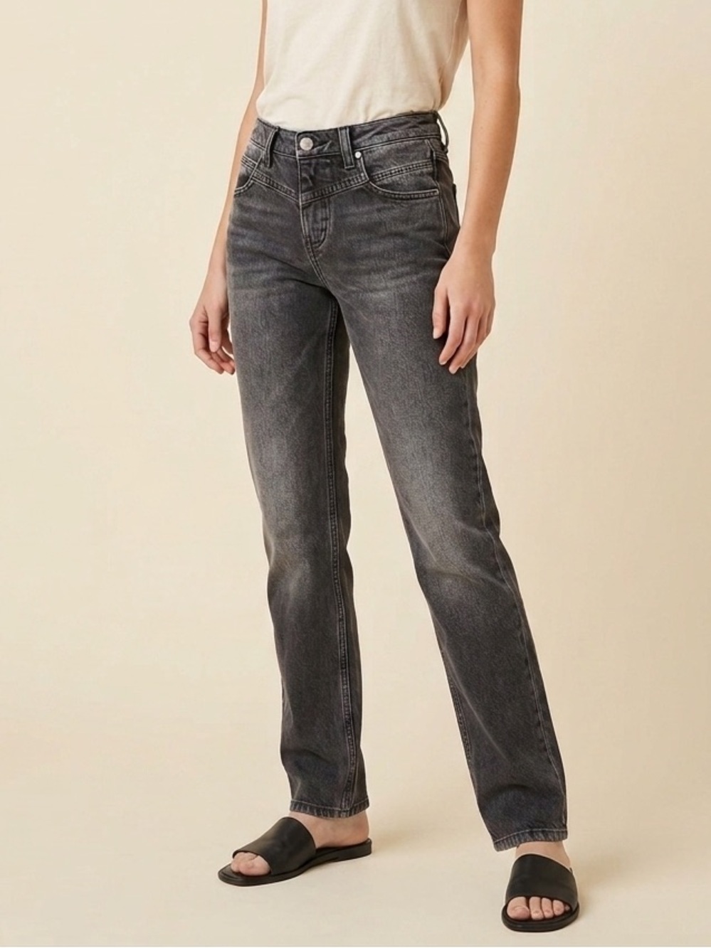 We The Free Washed Black Straight Leg Jeans